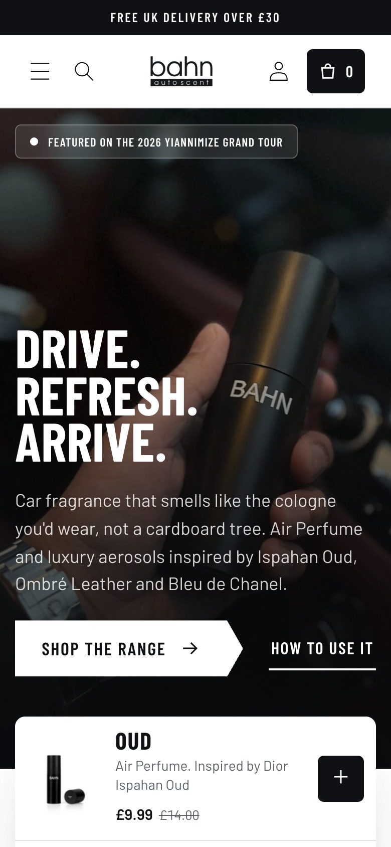 BAHN Auto Scent mobile design