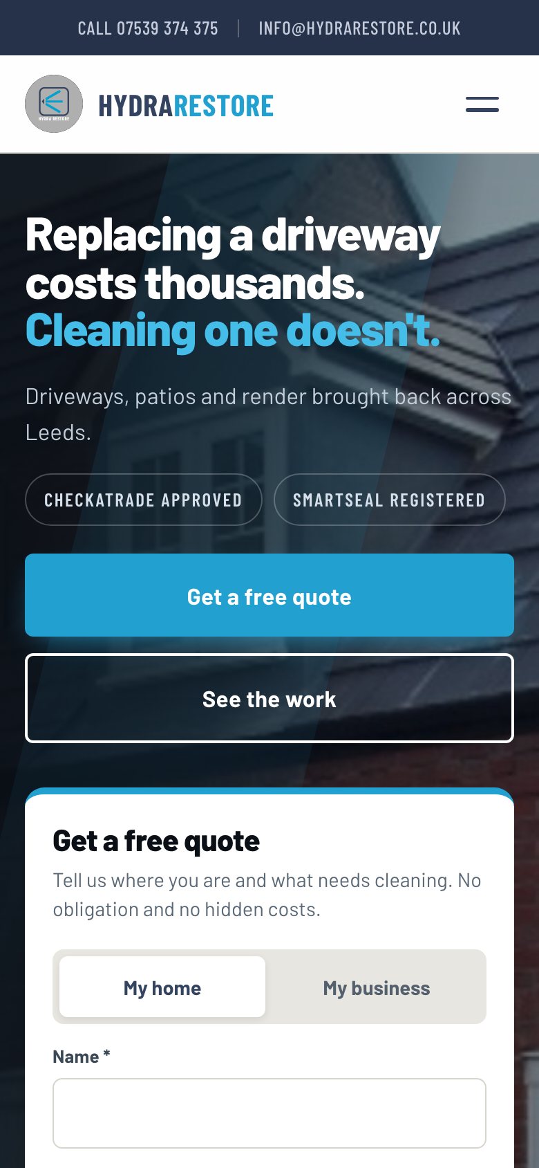 Hydra Restore mobile design