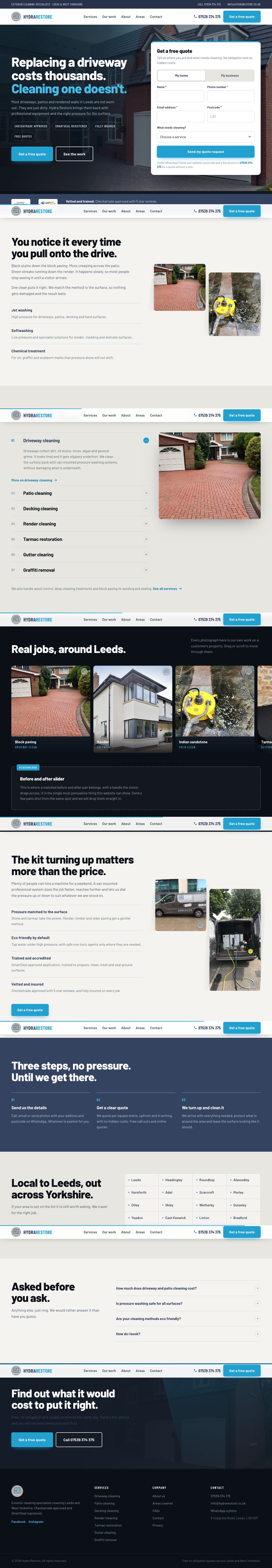 Hydra Restore full homepage design